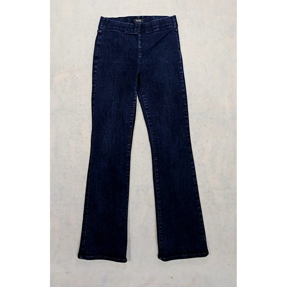 NYDJ Jeans M 8 / 10 SpanSpring Pull On Bootcut Stretch Dark Blue Tummy Tuck